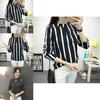 Elegant Women Long Sleeve O-neck Stripe Blouse With Premium Quality Fabric And Timeless Design