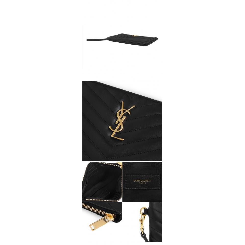 Saint Laurent 379039 Cwu01 1000 Cassandra Monogram Matelass  Gold Small Clutch Bag