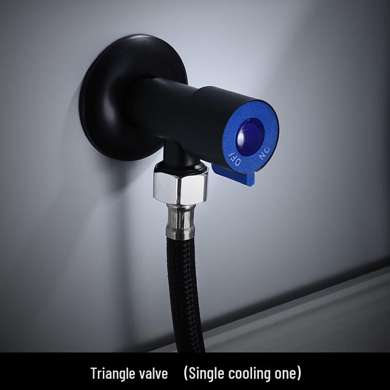 LANGZHIWEN Black Hot & Cold Thickened Angle Valve (2-Pack)