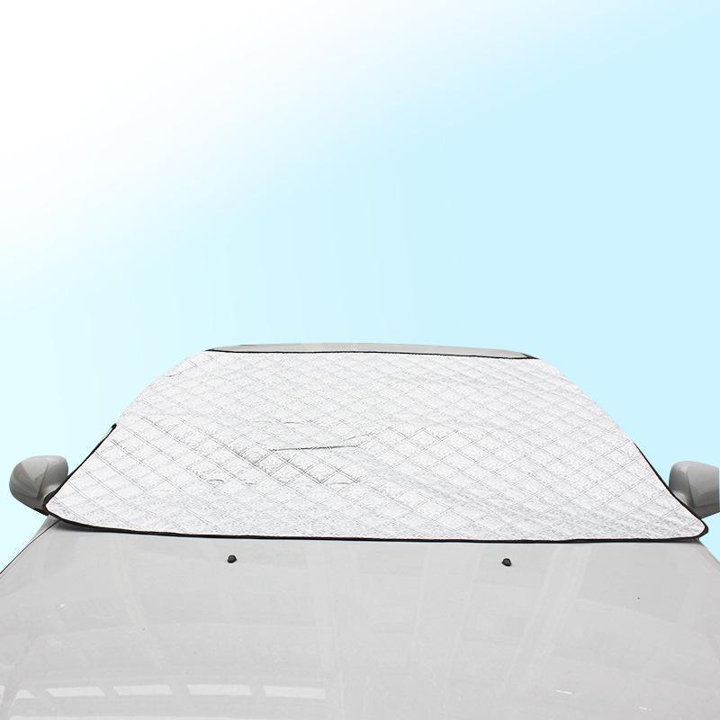 New Winter Car Thickened Snow Shield for Frost Protection, Magnetic Front Half Cover with Aluminum Film Universal Fit