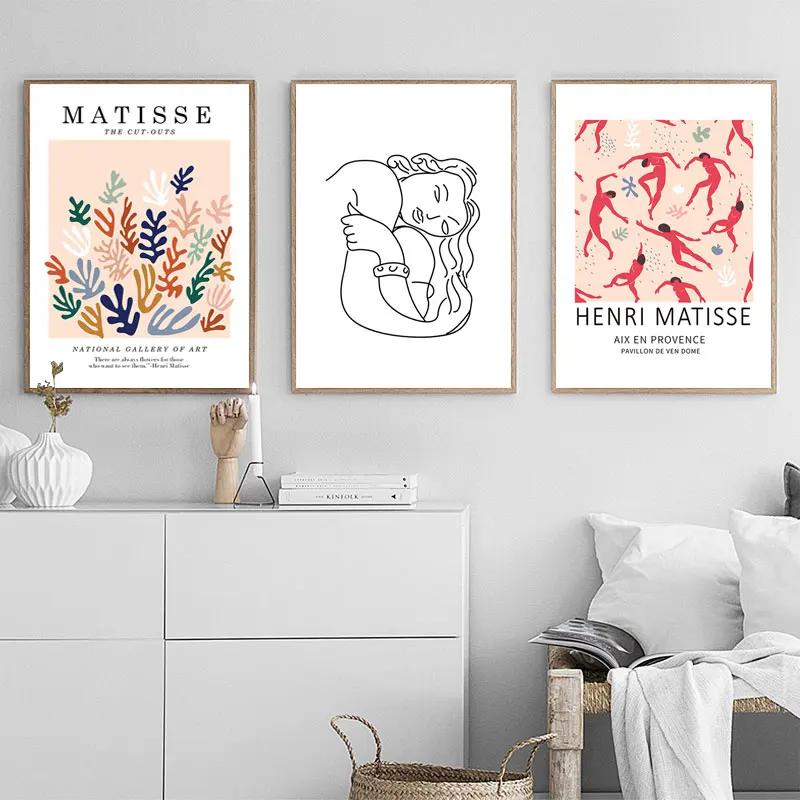 Abstract Canvas Painting Henri Matisse Artwork Wall Art Prints Body Face Stick Figure Poster Modern Pictures for Room Home Decor