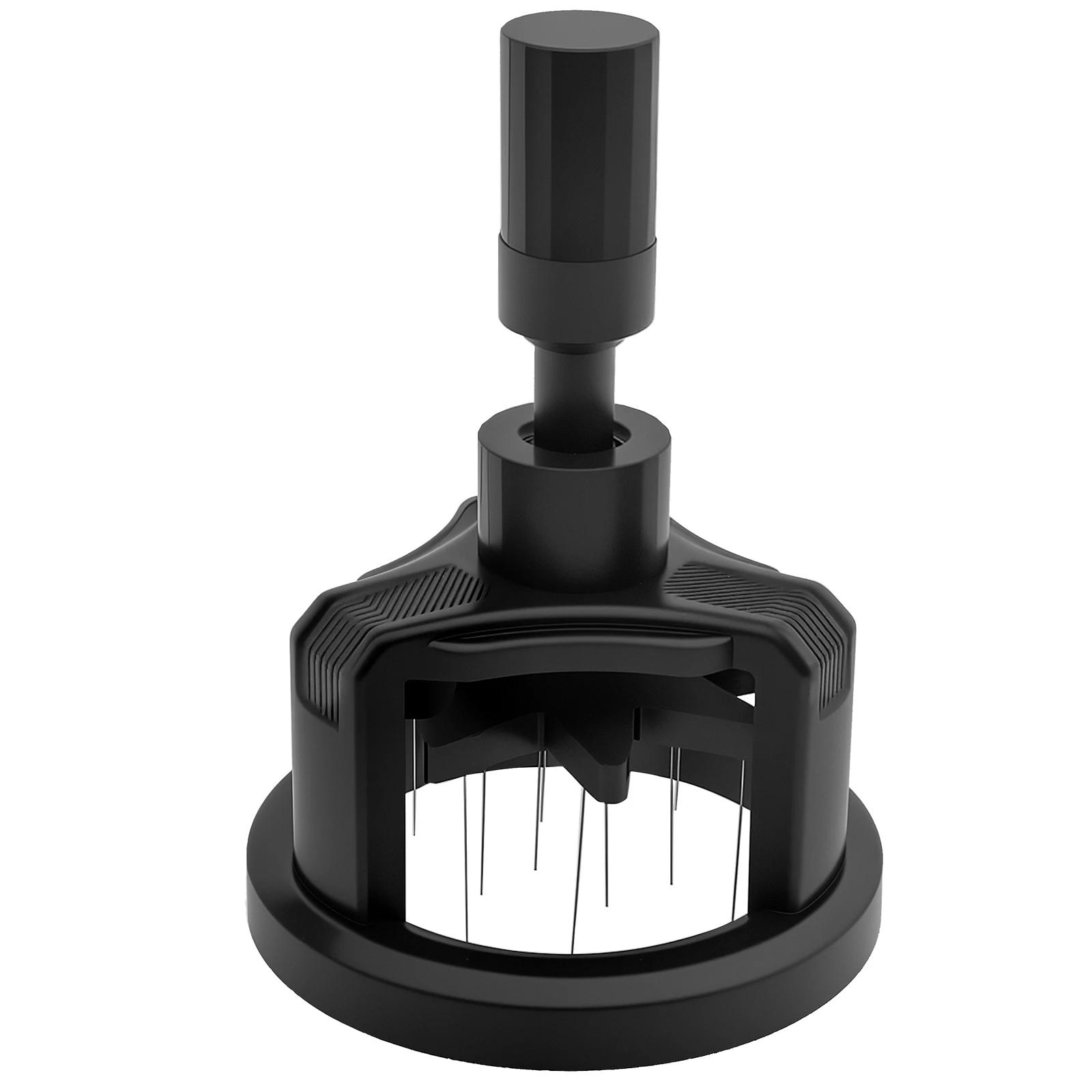 

Темпер для эспрессо, Темпер для выравнивания кофе для портафильтра 58 мм, Регулируемая глубина, Основание из нержавеющей стали с волнистой поверхностью для кофе чёрный