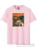 High Quality T-shirt 100% Cotton T Shirt Cat Pattern Printed T-shirt Casual Cool O-neck Tshirt Loose Male Tees Tops