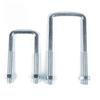Galvanized Carbon Steel U Bolt and Square Clamp Set Right Angle Screw Buckle for Water Pipe Flange Mounting M6 M8 M10 M12 M14M16