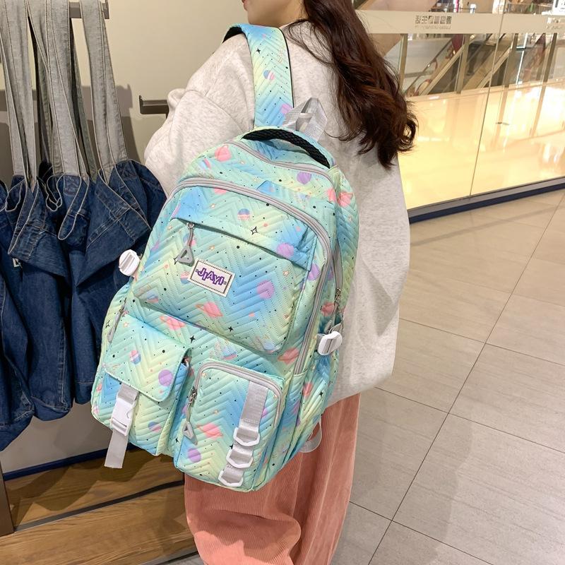 Cartoon Print Backpack Middle School Student Schoolbag Large Capacity Backpack