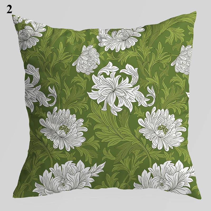 Nordic Style Throw Pillowcase Dark Green  Geometric Leaf  Sofa Car Decoration Cushion Cover Home Decor