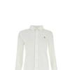 Polo Ralph Lauren Solid Button-Down Long Sleeve Shirt Women Shirts White 211664427-003