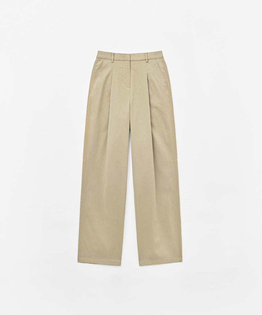 MONGDOL Essential One-Tuck Wide Pants Beige Mdpt049Beige