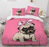 French Bulldog Duvet Cover Set Cute Animal Pattern Bed Set 3D Print Pet Dog Bedding Set for Children Boys Girls Adults 3-Piece