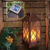 Vintage Solar Powered Metal Lanterns - Flickering Flameless Candle LED Lamp Waterproof Hanging Decor for Patio, Garden & Outdoor