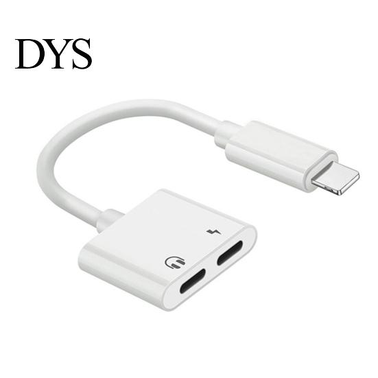 2 in 1 Dual-Port 3.5mm Jack Headphone Adapter Charge Cable for iPhone X/8/7