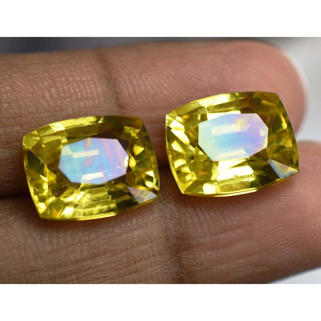 16 Ct NATURAL Sapphire Yellow CUSHION Shape   Loose Gemstone