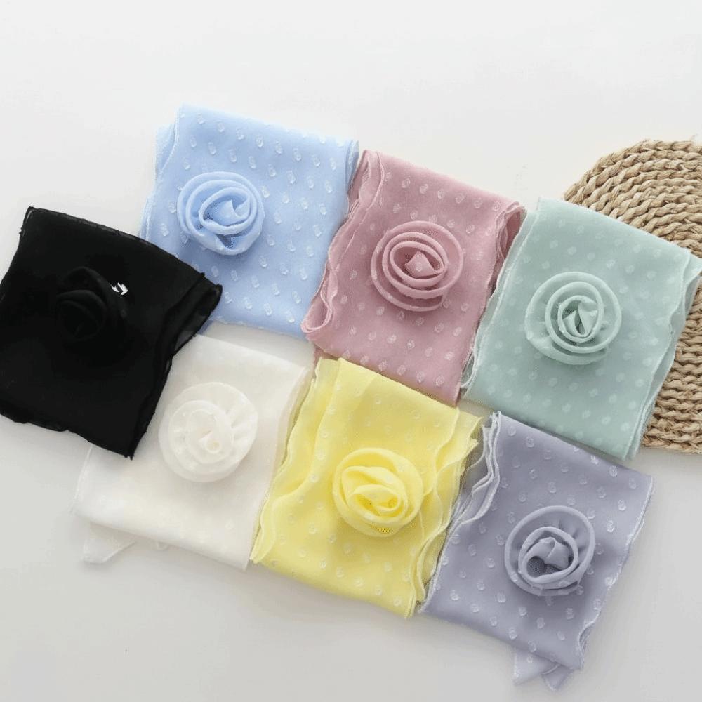 Detachable Design Chiffon Scarf Thin Material Polka Dots Scarf Neck Scarf  Fashion Accessory