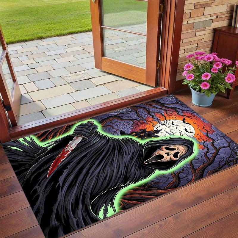 Crystal Velvet Rug Soft Non Slip Indoor Floor Mat Home DecorScream Ghostface