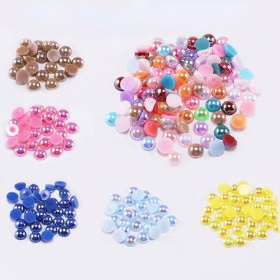 2/3/4/5/6/8/10/12/14 MM Ακρυλικά ABS Beads Pearl Imitation Half round Flatback AB Colors Bead For Jewelry Making DIY Accessories