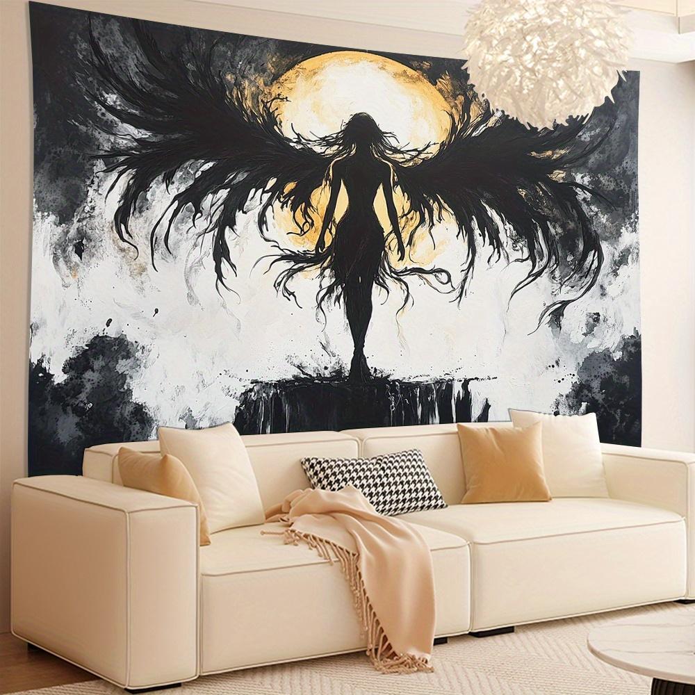 1pc Moonlight Angel Tapestry for Living Room Bedroom Party Decoration 3D Wall Hanging Elegant Home Decor Creative Gift