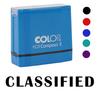 Printtoo Classified Self Inking Rubber Stamp Pre-Inked Office Stamp- Home Office Business Stationery, Black- 42 x 9