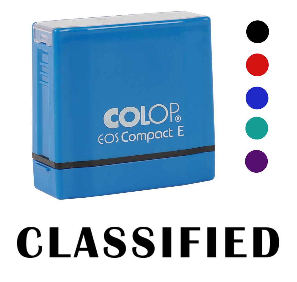 Printtoo Classified Self Inking Rubber Stamp Pre-Inked Office Stamp- Home Office Business Stationery, Black- 42 x 9