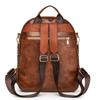 Vintage Rucksack mit Leopardenmuster Weiches Leder Damen Rucksack mit großer Kapazität