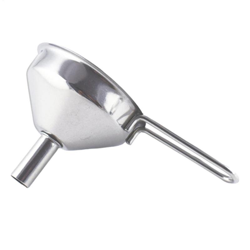 Stainless Steel Mini Funnel for Cooking Oil Hangable Food-Grade Oil Filling Funnel Liquid Seasoning Dispensing Tool with Handle