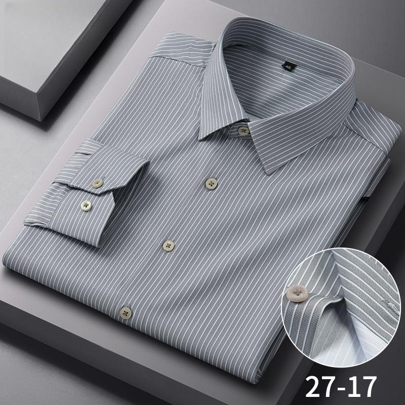 

New High Quality Anti-Wrinkle Smooth Men Shirts Long Sleeve Dress Shirt For Male Slim Social Business Blouse Shirt S-4XL 4XL