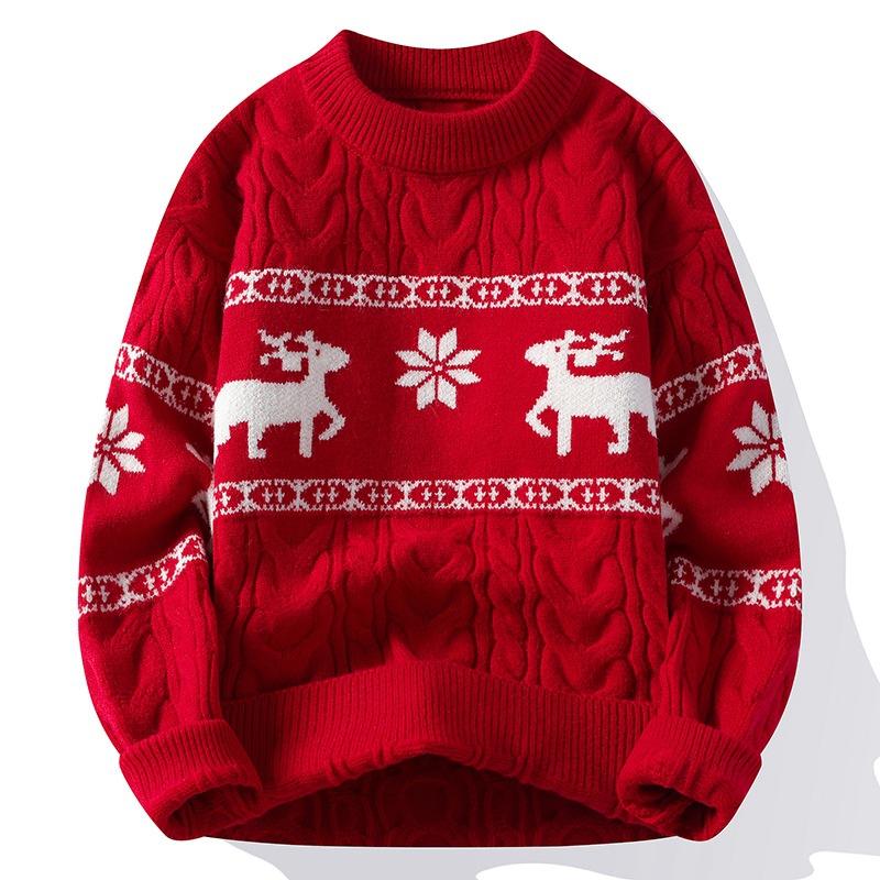 Winter Luxury Cashmere Sweater Fall Men Thick Warm Mens Sweaters With Deer Korean Harajuku Christmas Jumper