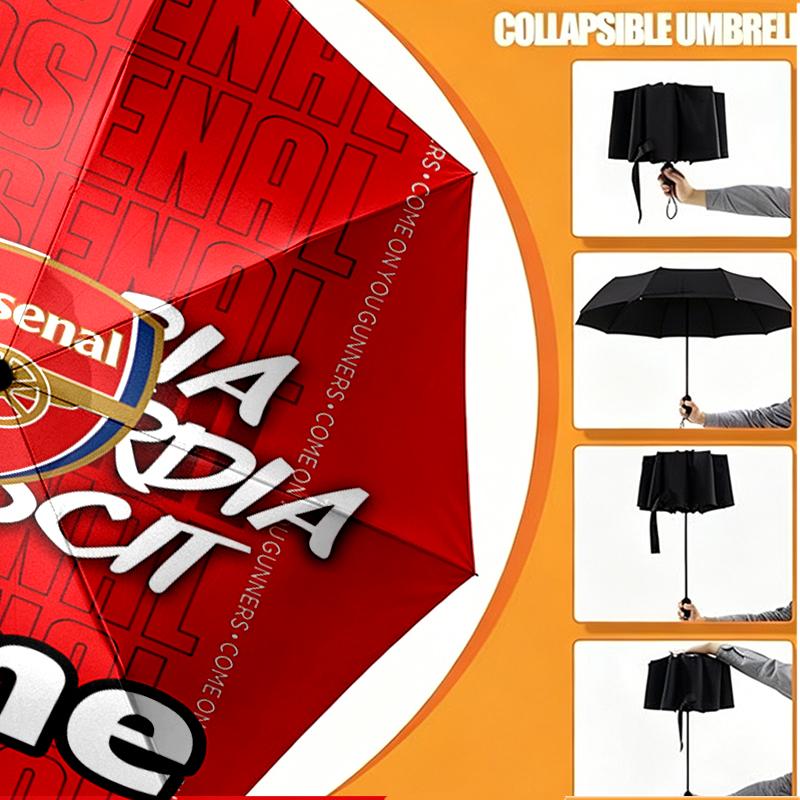 Parapluie personnalisé avec nom d'équipe de football F.C, Ouverture/Fermeture Automatique, Structure Robuste à 8 baleines, Utilisation Quotidienne, Camping, Randonnée, Cadeau d'Anniversaire