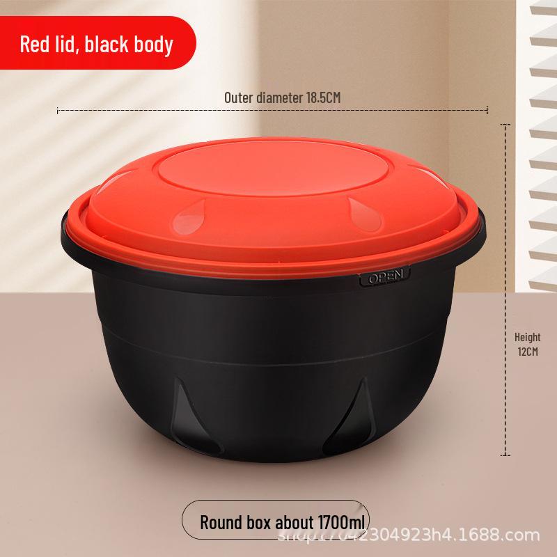 High-Quality Buckle Meal Box for Mala Tang, Hot Pot, and Pickled Fish - Thickened Round Anti-Theft Takeaway Soup Bowl