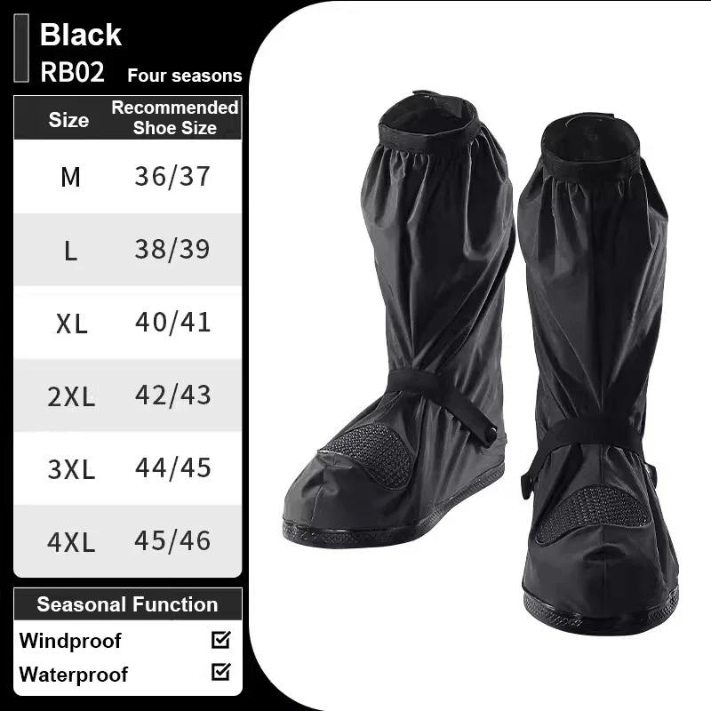 SCOYCO Motorcycle High Tube Rain Boots Covers Waterproof Rainproof Non-Slip Motocross Scooter Reusable Riding Rain Shoes Cover