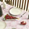 Christmas Nutcracker Pink Buffalo Plaid Rectangle Tablecloth Winter Xmas Party Decor Wedding Table Decor Navidad Decoration 2025