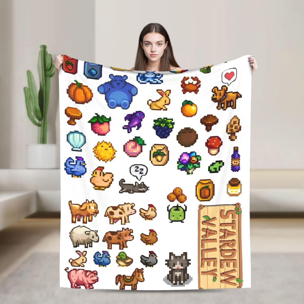 Creature In Stardew Valley Fashion Blankets Cute Jimino Animals Wool Awesome Soft Throw Fashion Blanket Chair Covering Sofa Spring/Autumn Tr