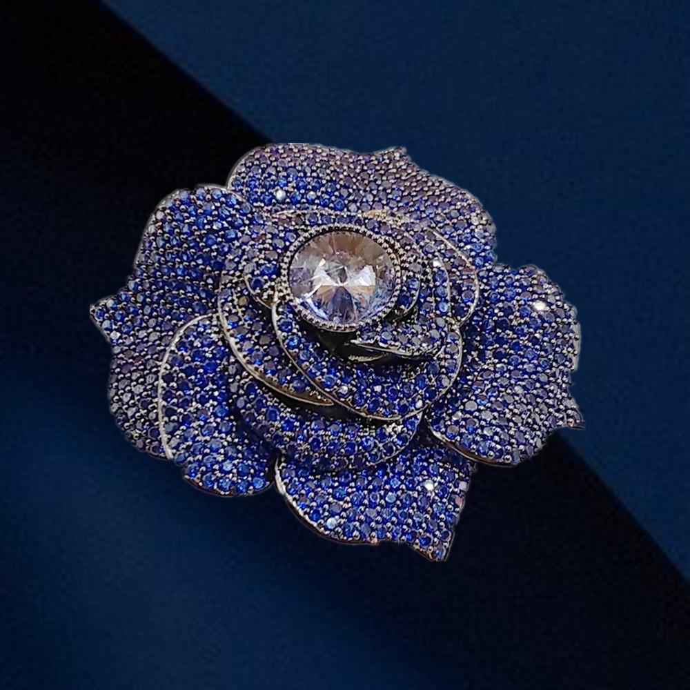 

Китайская брошь-камелия с бирюзой, высококлассная корсажная цепочка для свитера, женский модный аксессуар