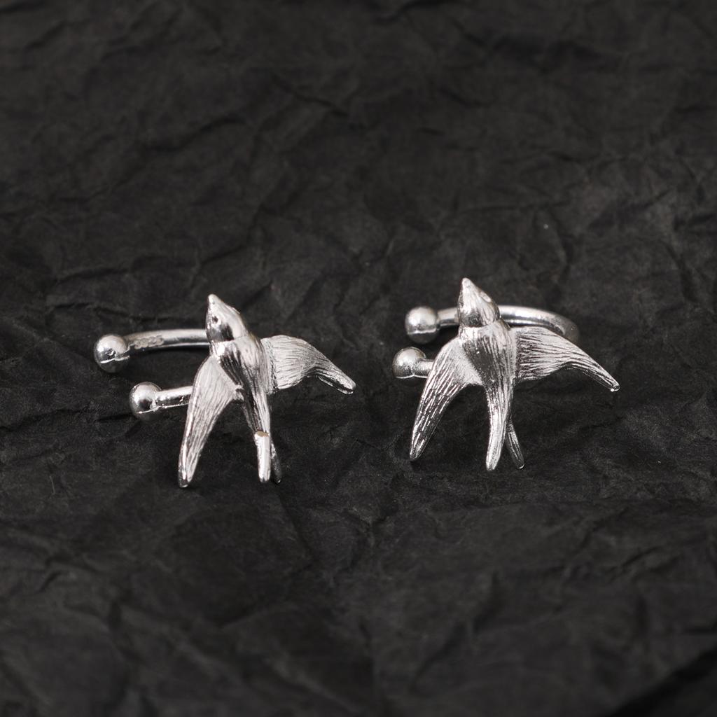 New Arrived Swallow Bird Clip On Earrings for Girls Cute Animal Chinese Style National Tide Earring Ladie Fashion Jewelry Gift