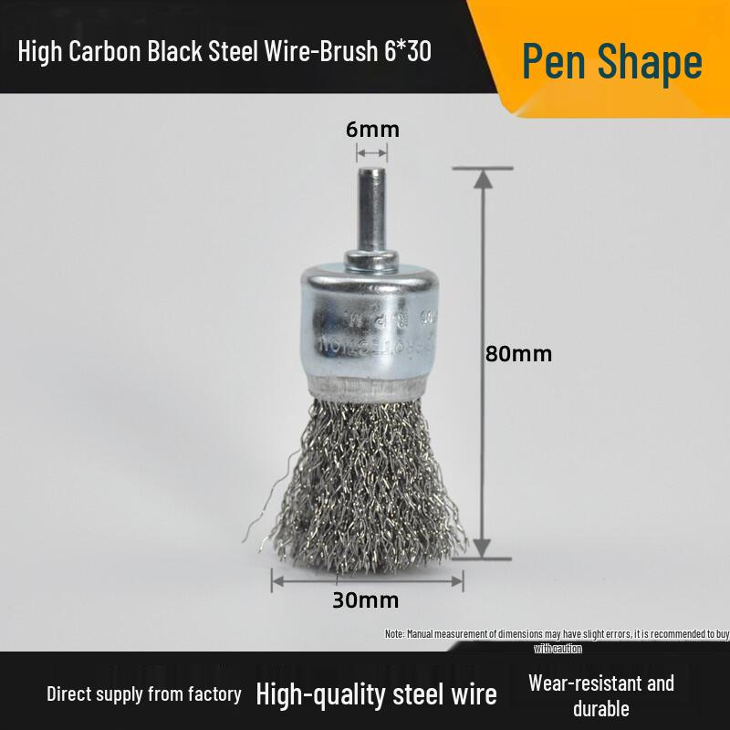 T-Shaped Electric Wire Brush with Handle for Rust Removal and Metal Cleaning - 6mm Handle