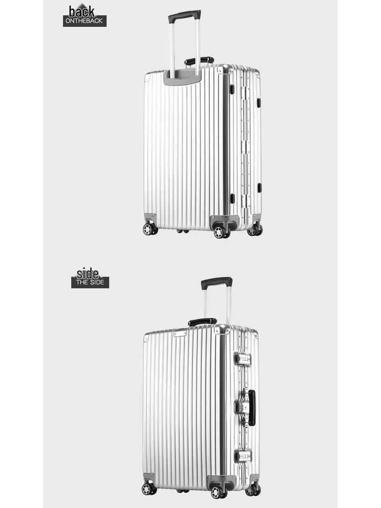 Retro Aluminum Frame Trolley Suitcase with Universal Wheels - Available in 20", 24", 26", 28" for Men and Women