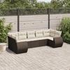 VidaXL Garden Lounge Set with Cushions 7 Pcs, Patio Sofas, Patio Furniture Set, Outdoor Furniture, Brown 3254130