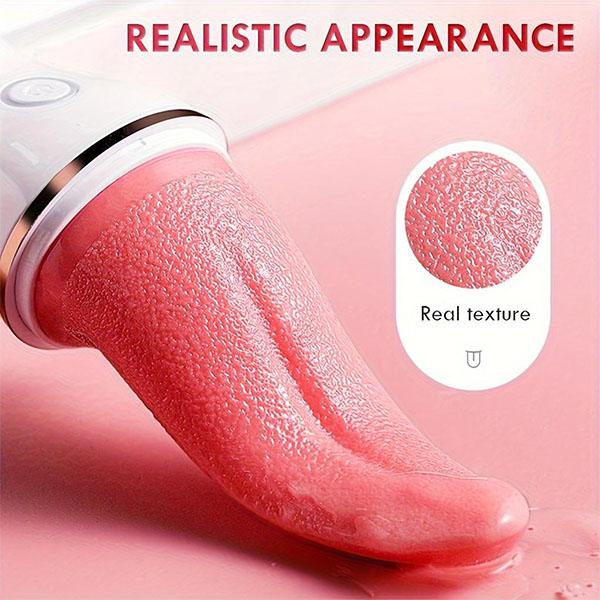 Clitoral Stimulator Tongue Vibrator Red Oral Sex Clitoris Vibrator, Tongue Toy for Women, Clitoral Licking Vibrator with 10 Modes Adult Toys