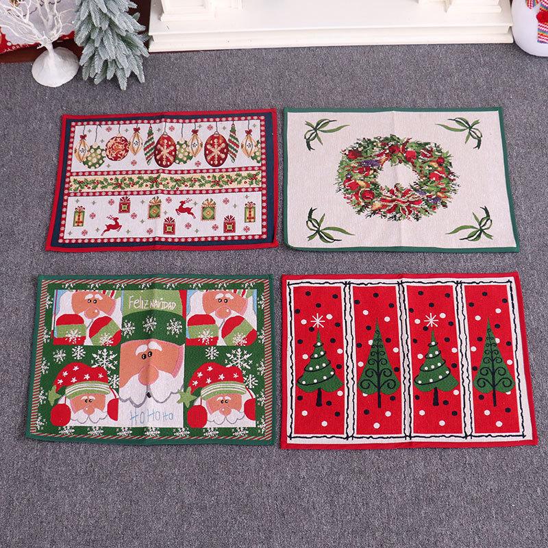 Christmas Decorations Rubber Knit Floor Mat Foot Mat Christmas Door Mat