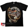 Totenkopf Totenkopf Motorrad Sport Kurzarm T-Shirt Shirt Polyester Schwarz