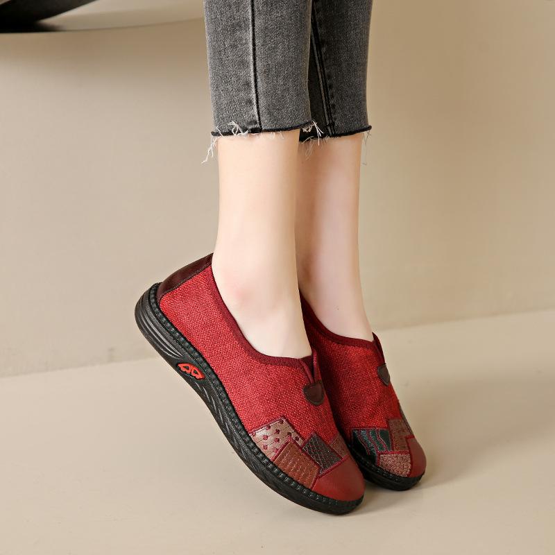 Spring new cloth shoes single shoes middle-aged and elderly women's shoes casual one pedal