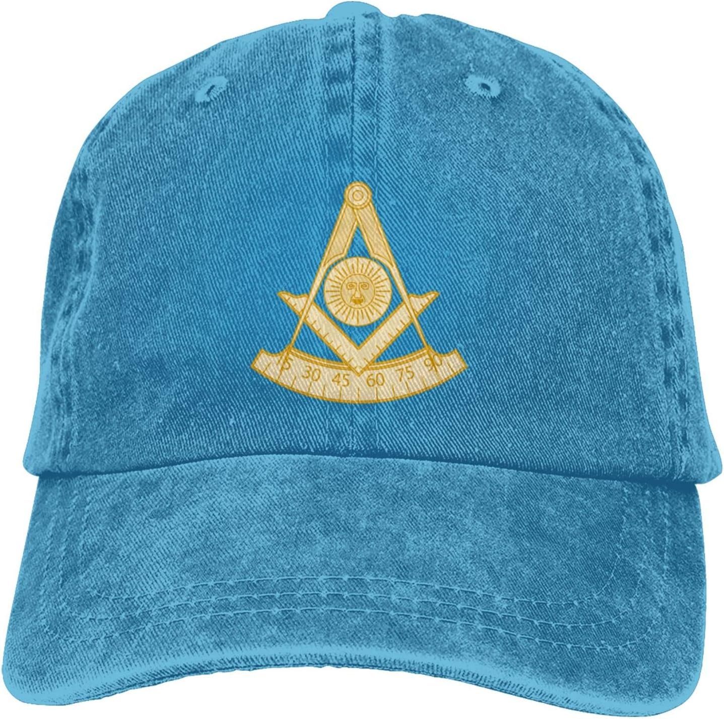 Freedom Outdoors Women's Grey Masonic Square And Compasses Sun Baseball Cap Cotton Washed Adjustable Casual Unisex Hat Cm