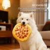 Dog Chew Simulation Pizza Squeak Toy Teething Plush with Crinkle Paper