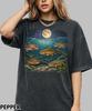 Vintage Trout Moon T-Shirt,Rustic Outdoor Animal Lover Gift,Vintage River Wildlife Graphic Tee,90s Lake Nature Top,Angler Fisherman Gift