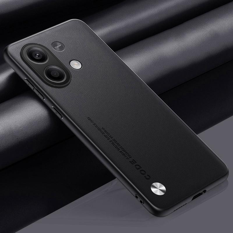 Luxusní pouzdro z PU kůže pro Xiaomi Redmi Note 13 4G Zadní kryt Matný silikon Plná ochrana Pouzdro na telefon pro Redmi Note 13 Coque