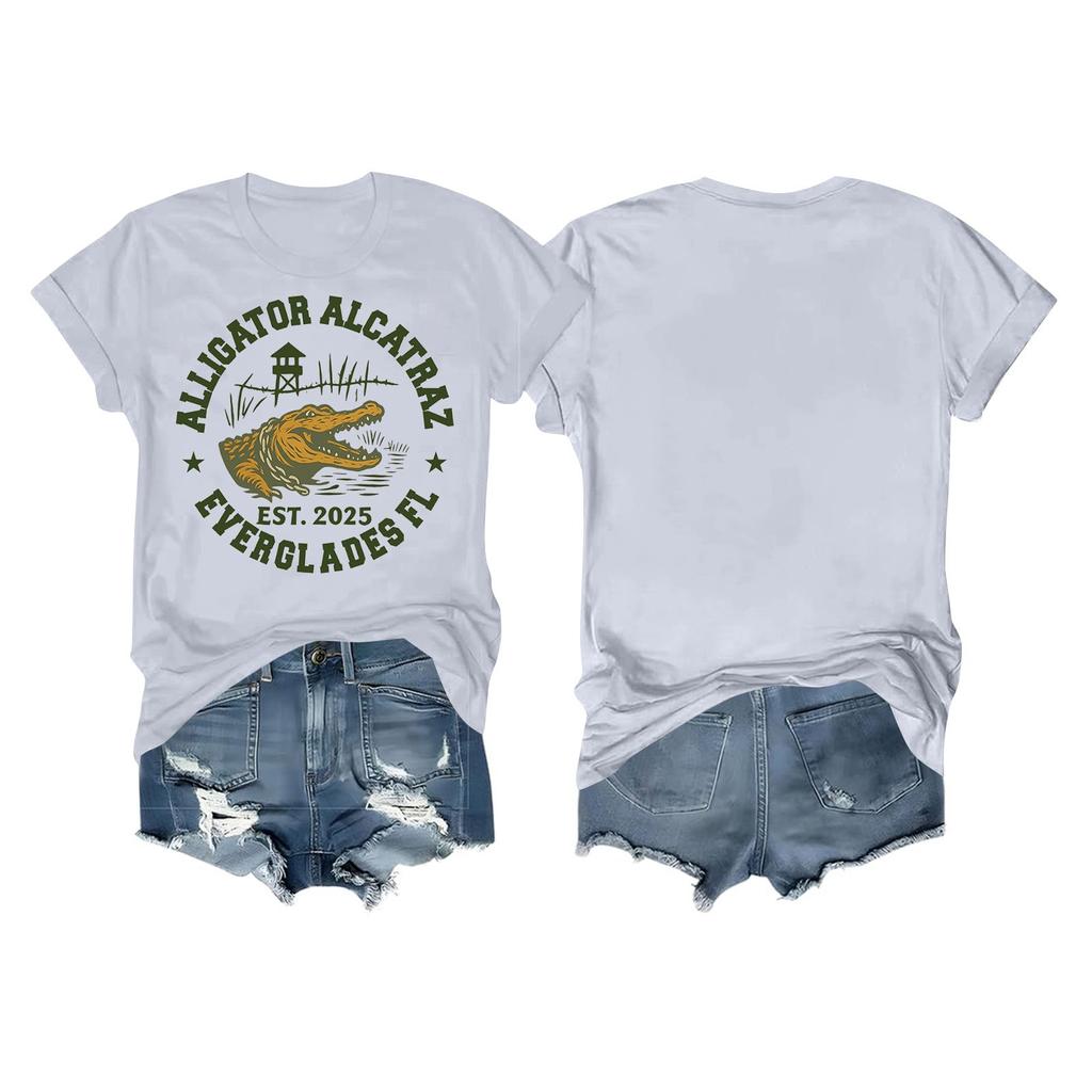 Women's Daily Festival Printed Short Sleeve Floral Short Sleeve Round Neck Retro Short Sleeve Summer Casual Tops