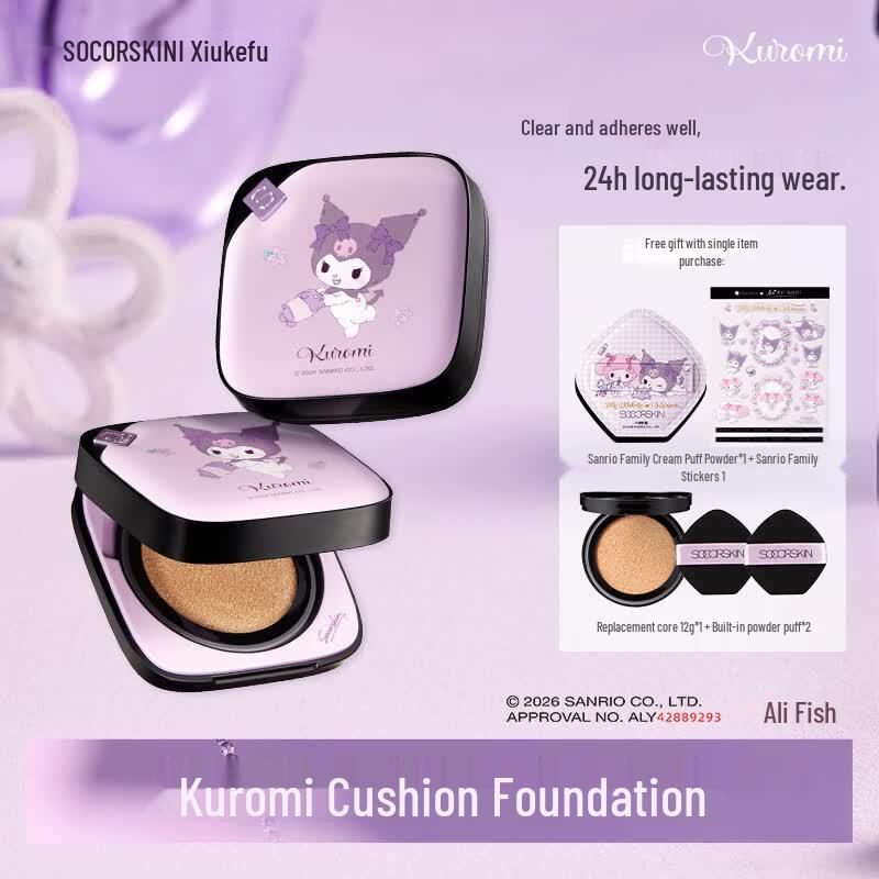 

SOCORSKIN Kuromi Cloud Mist Long-Wear Cushion Foundation