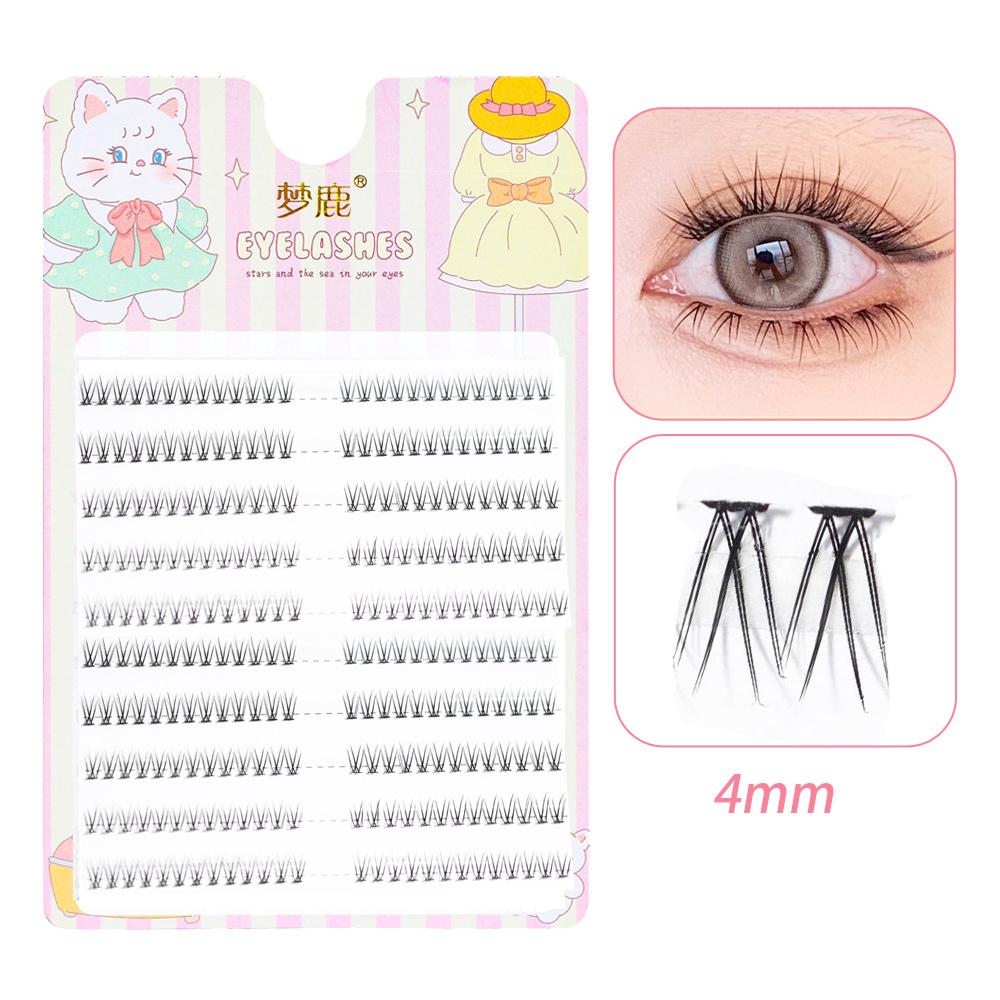 Menglu 4-7mm Brown Under Lashes Little Flame Lower Eyelashes W-41 Natural Short Style Imitation Hand Painting Fake Eye Lashes