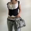 2KWEIRD Black Button Up Corset Top Women Fashion Sleeveless Skinny Tank Tops Vintage Y2k Streetwear Tees Harajuku 90s Girdle Vest