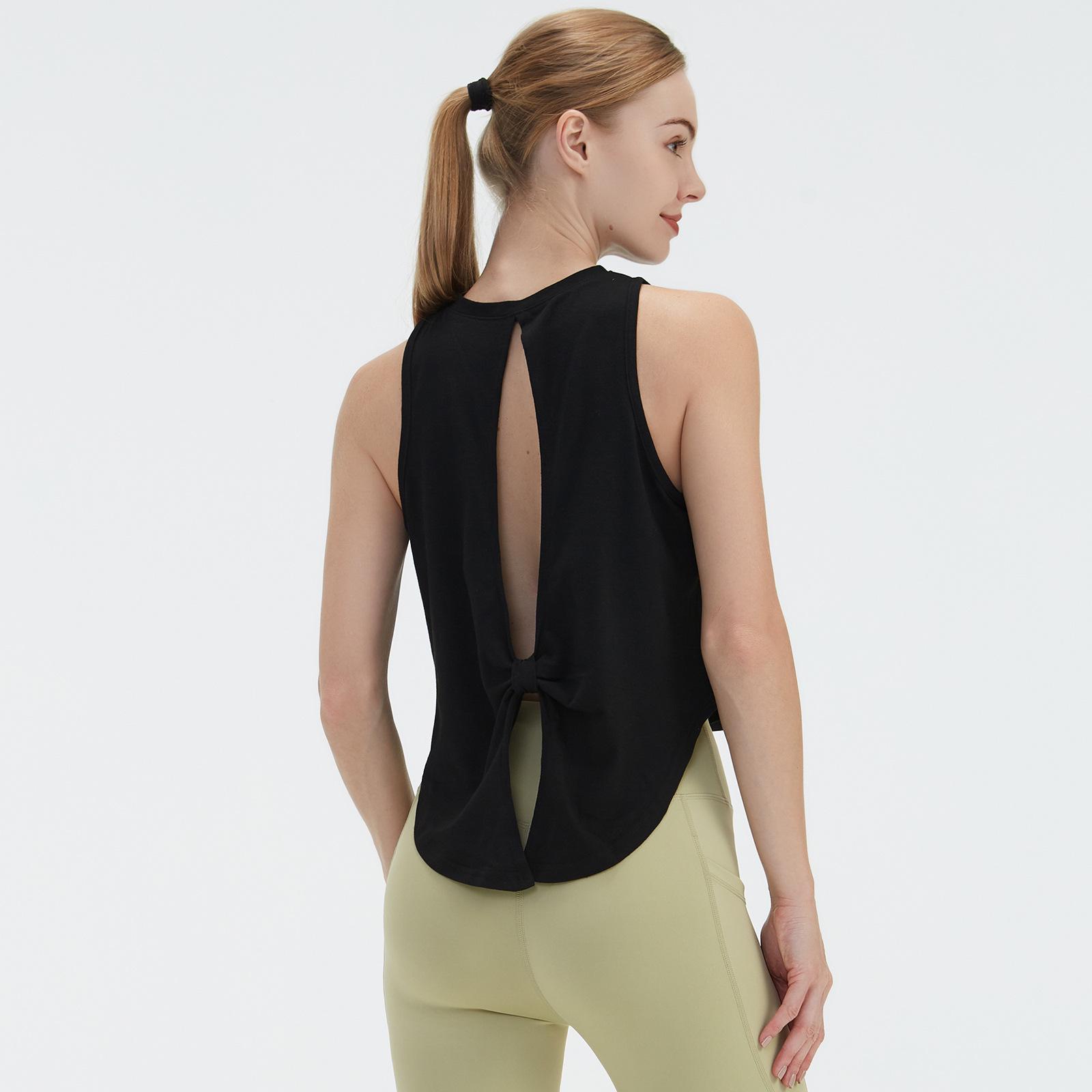 

Женский трансграничный спортивный жилет для улицы: Свободный топ для фитнеса и йоги с ласточкиным хвостом Large