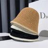 Eenvoudige Vissershoed in Japanse Stijl Opvouwbare Vlecht Zonbescherming Dames Petten Ademend Dagelijks Vakantie Buiten Bucket Hoeden Gorras